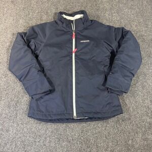 Patagonia H2No Insulated Jacket Navy Blue Girls Large 12 Waterproof Full Zip